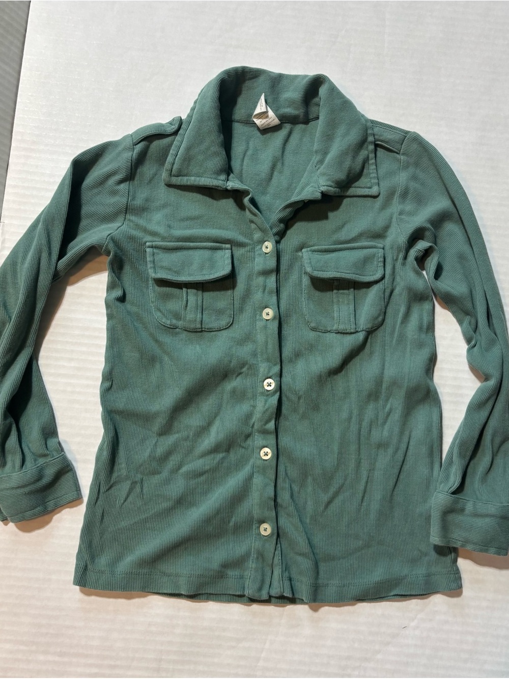 kate quinn Green Long-Sleeve corduroy Button-Up Shirt Jacket girls 8youth